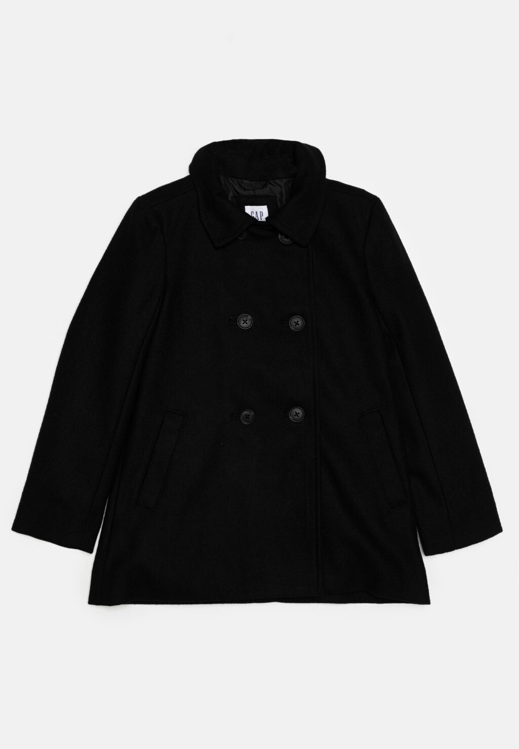 

Классическое пальто Peacoat Girls GAP, цвет true black
