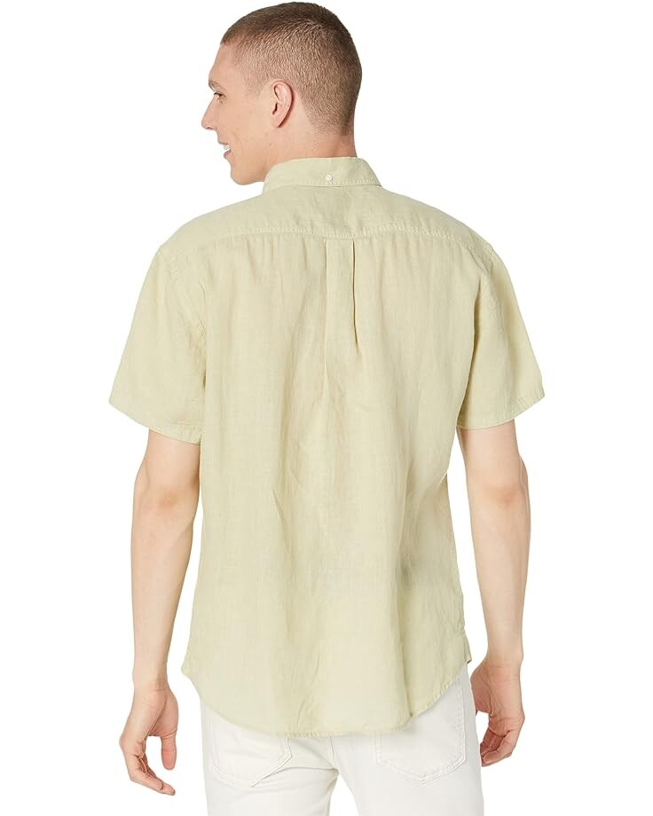 

Рубашка Billy Reid Short Sleeve Tuscumbia Linen Shirt, цвет Sea Grass