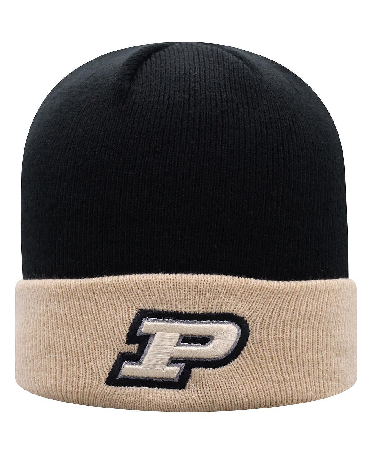 

Мужская двухцветная вязаная шапка Purdue Boilermakers Core черно-золотого цвета с манжетами Top of the World