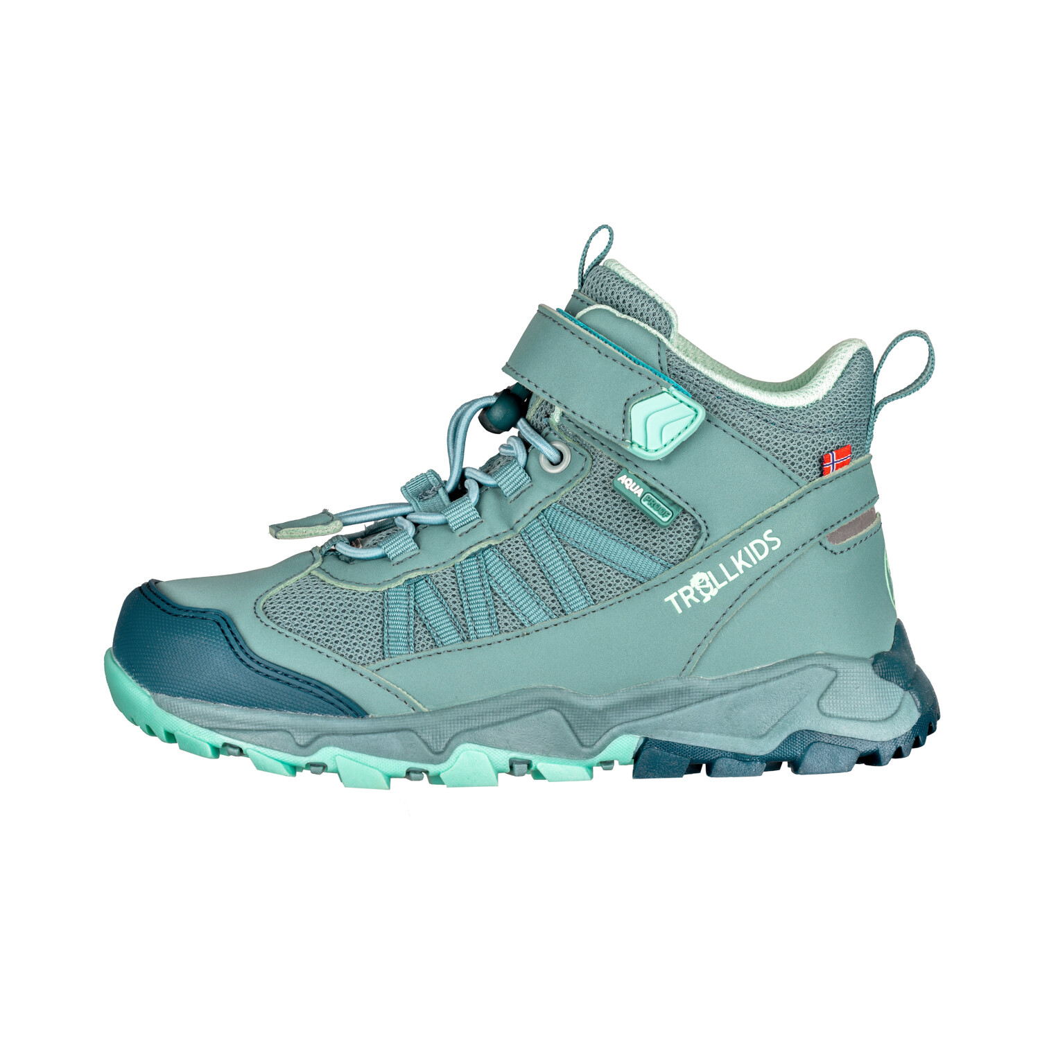 

Кроссовки Trollkids Kinder Tronfjell mid, цвет Mittelblau/Grün