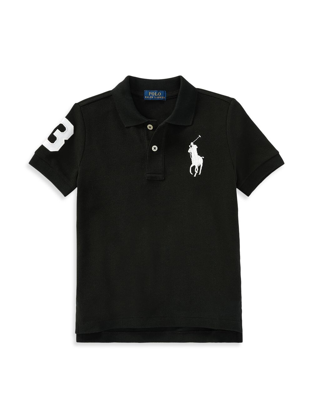 

Хлопковая сетчатая рубашка-поло Big Pony Polo Ralph Lauren, черный