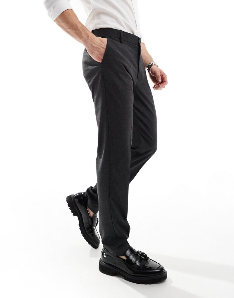 Темно-серые узкие элегантные брюки ASOS DESIGN