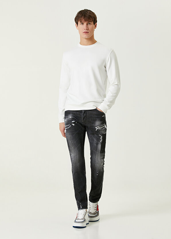 Черные джинсовые брюки с потертостями Dsquared2 цена и фото