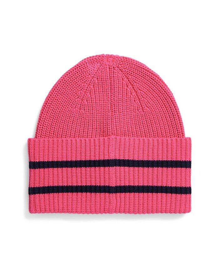 

Полосатая хлопковая шапка для больших мальчиков Polo Ralph Lauren, розовый