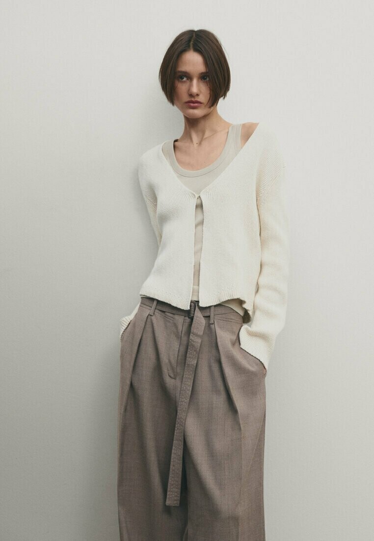 

Кардиган With Hook Fastenings Massimo Dutti, бежевый