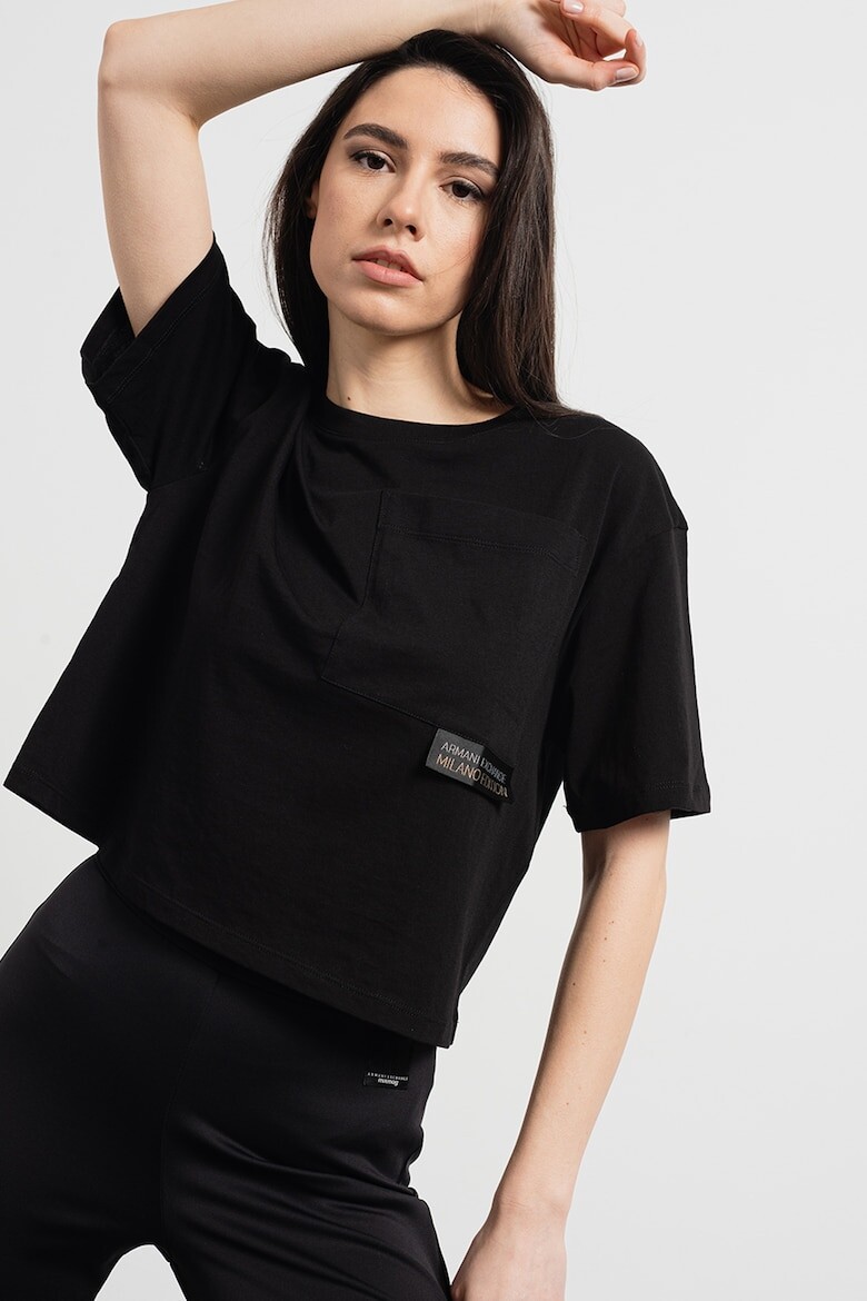 

Свободная футболка с нагрудным карманом Armani Exchange, черный