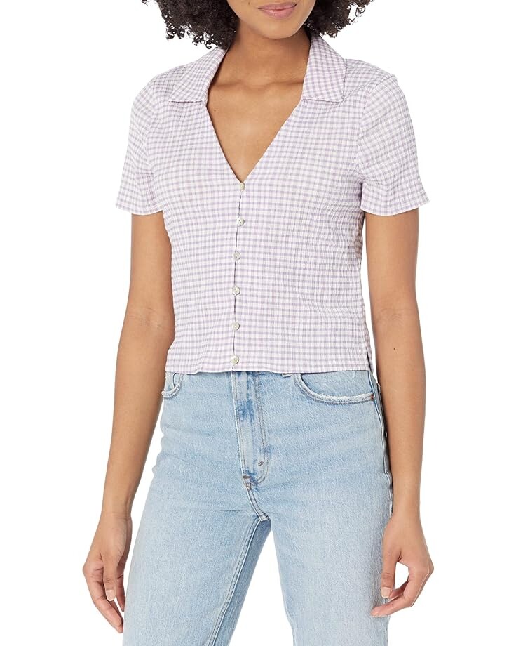 

Рубашка Madewell Jandra Shirt - Crinkle Poly Cotton Plaid, цвет Aster Bloom