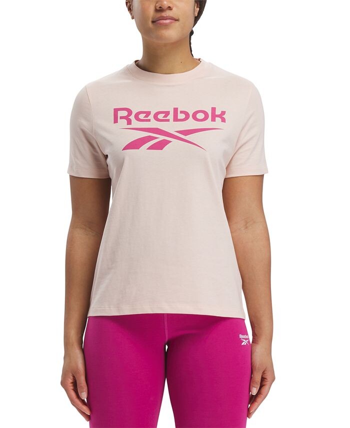

Женская футболка с коротким рукавом и графическим логотипом Reebok, розовый