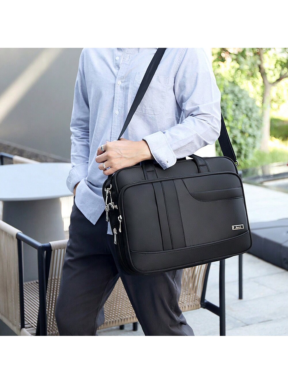 1шт 16-дюймовый компьютерный портфель для мужчин, черный 2223681 пуленепробиваемый нейлоновый мужской деловой рюкзак сумка для компьютера