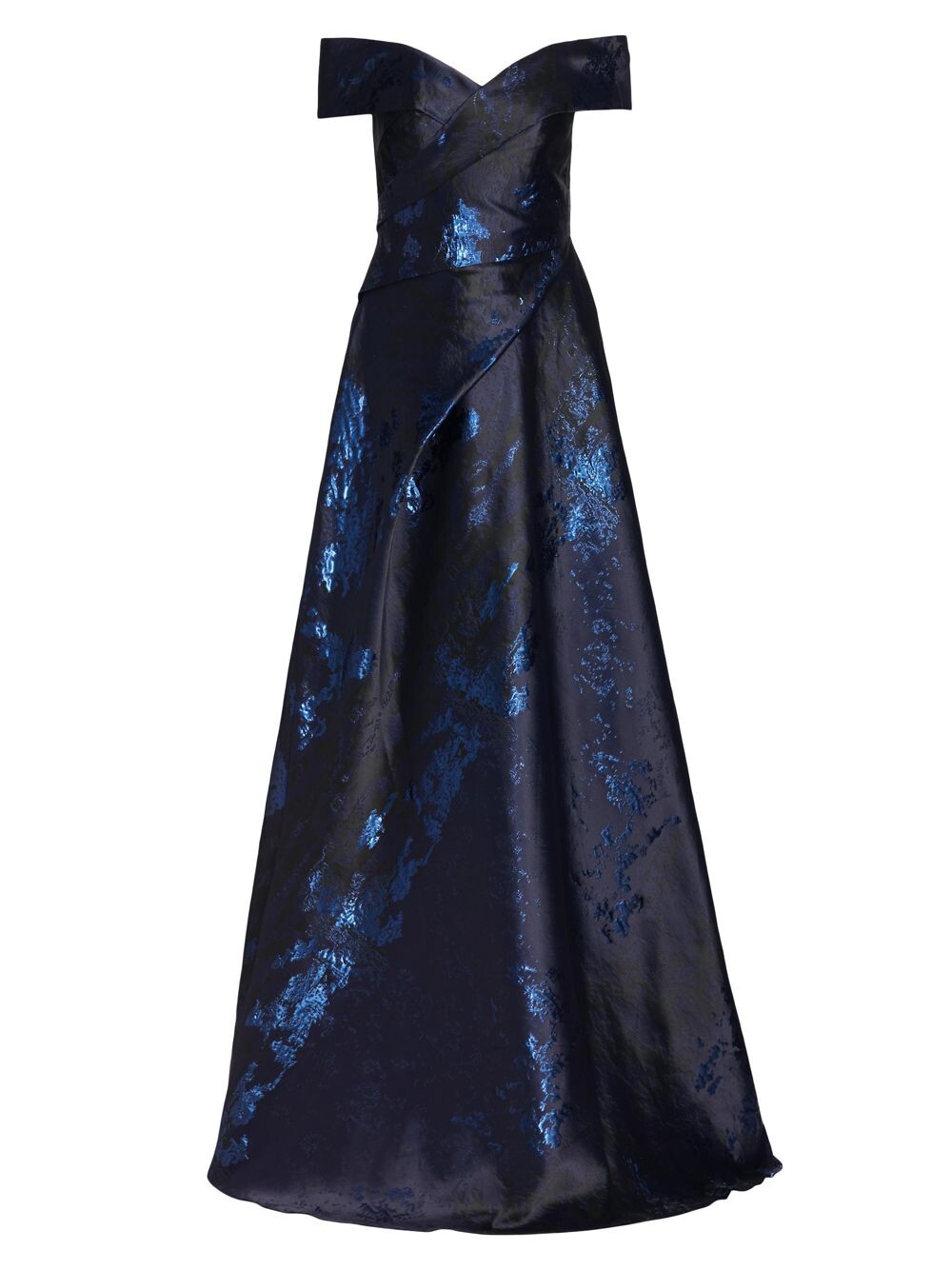 

Жаккардовое платье с открытыми плечами Rene Ruiz Collection, синий