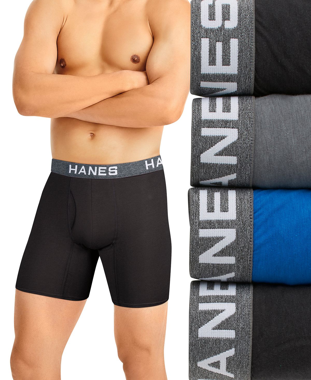 Мужские шорты Ultimate ComfortFlex Fit, 4 шт. Трусы-боксеры из влагоотводящей сетки Hanes