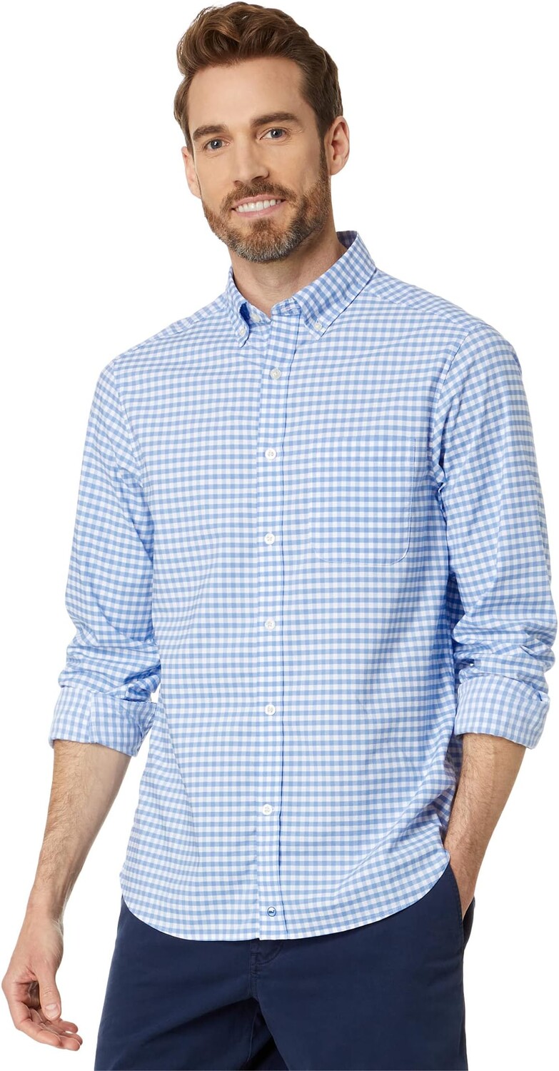 

Рубашка классического кроя в клетку OTG Brrr Vineyard Vines, цвет Newport Blue