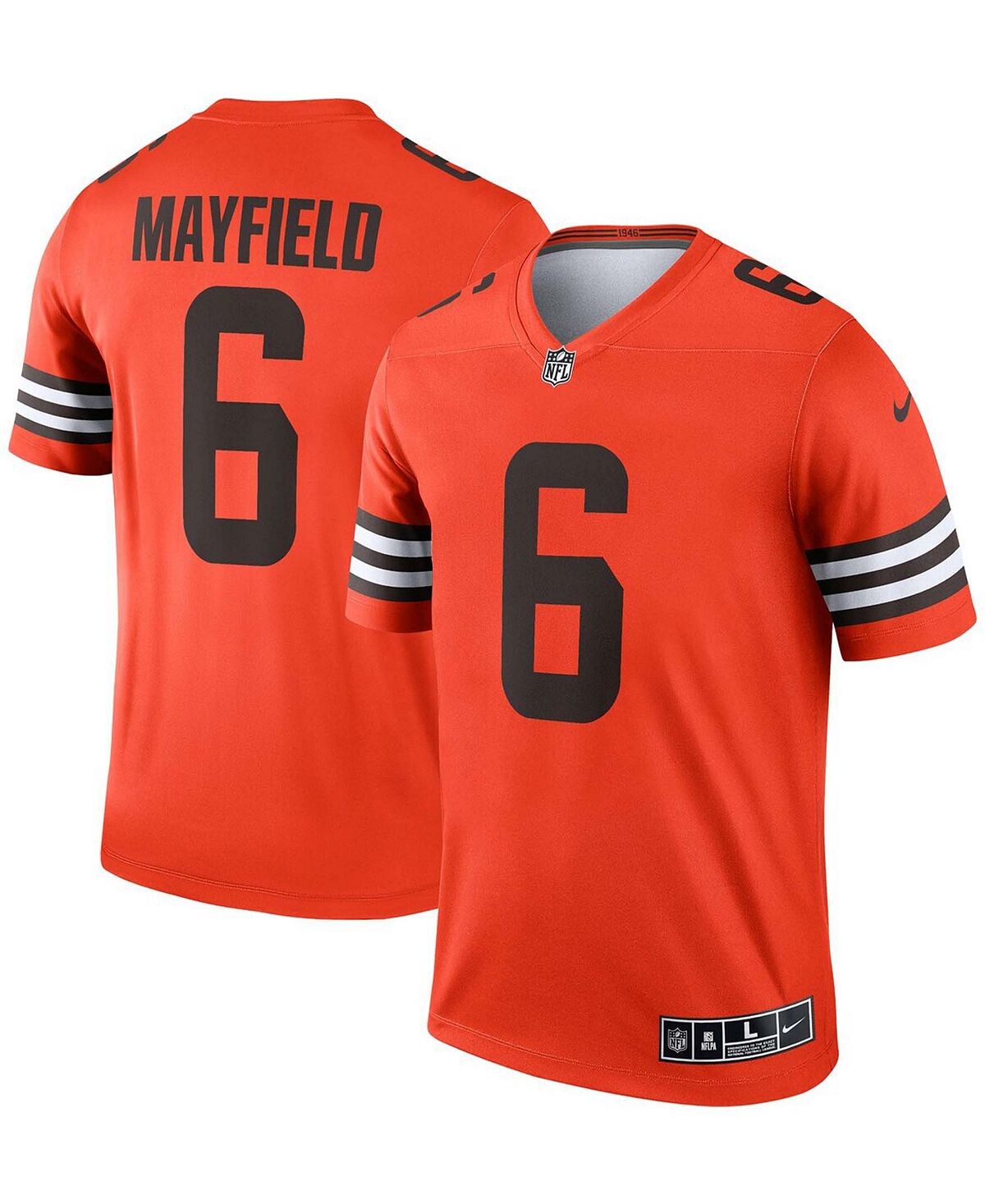 

Мужское джерси Baker Mayfield Orange Cleveland Browns Inverted Legend Nike