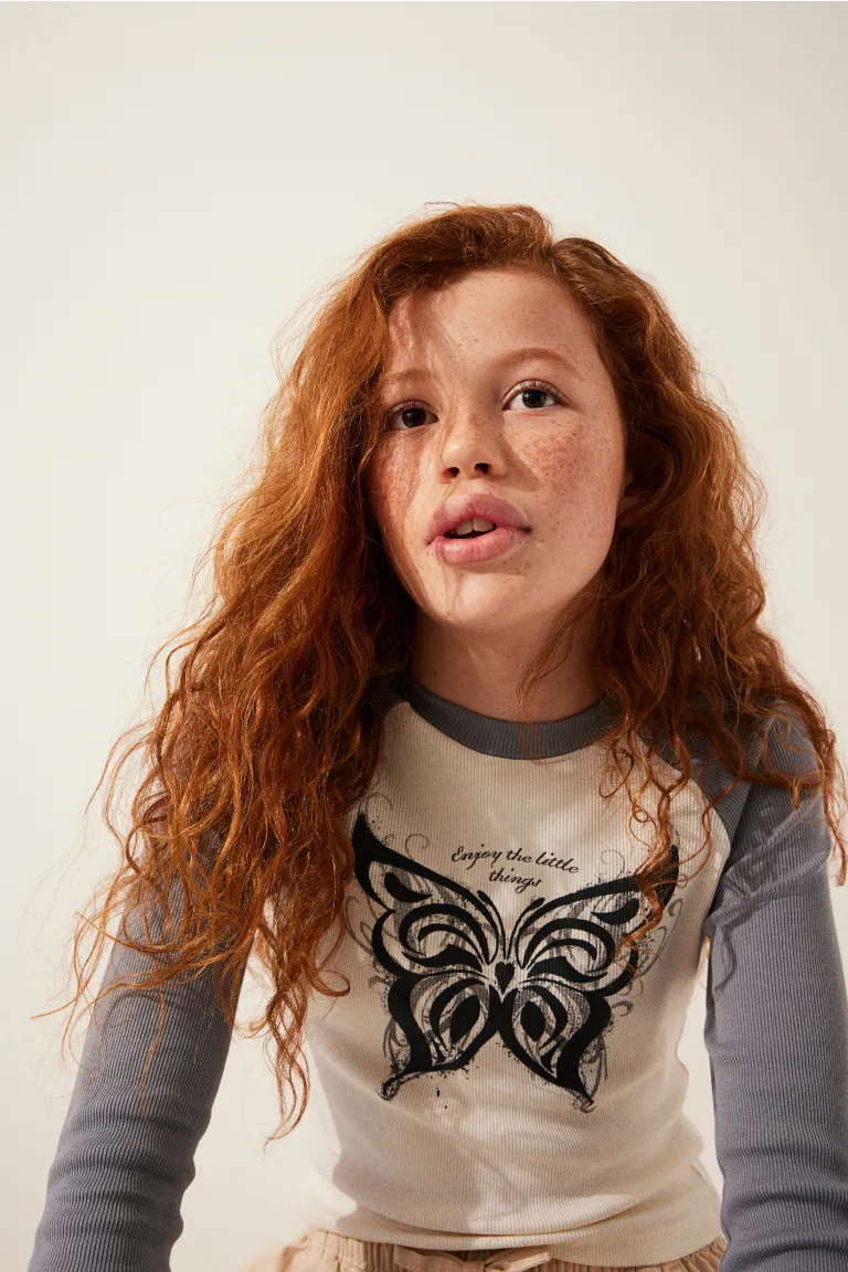 

Рубашка из джерси с длинными рукавами H&M, белый