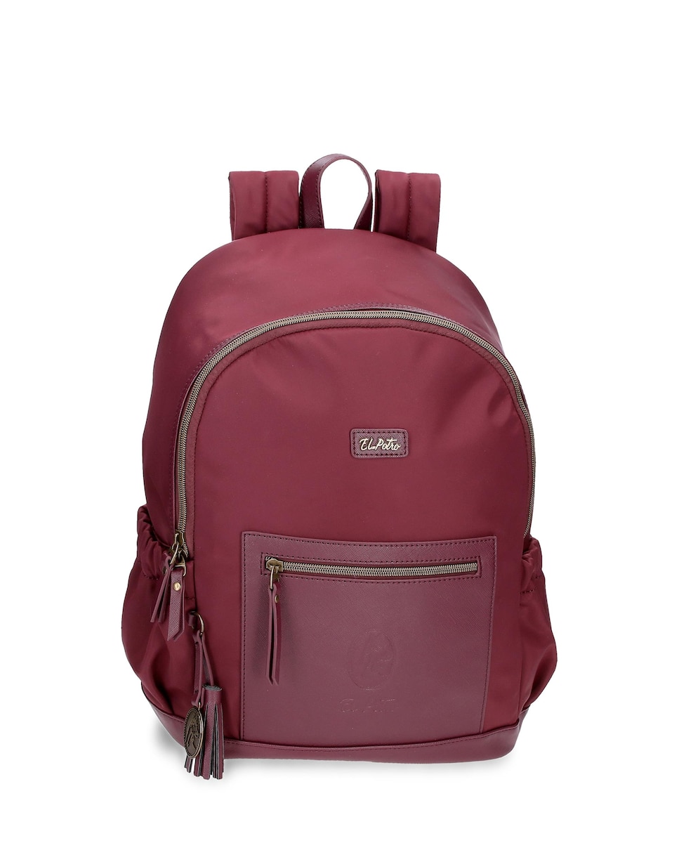 Женский бордовый компьютерный рюкзак El Potro, бордо женский дутый стеганный рюкзак 1232 бордо