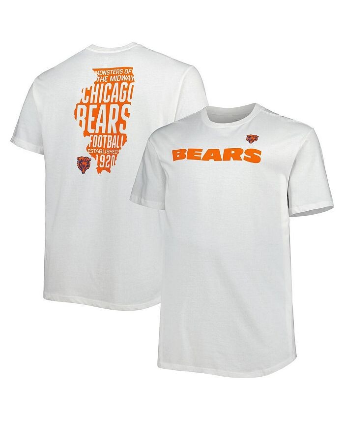 

Мужская белая футболка с логотипом Chicago Bears Big and Tall Hometown Collection Hot Shot Fanatics, белый