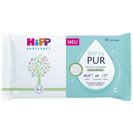 

Hipp Babysanft Soft & Pure Детские салфетки, мини-упаковка из 10 шт.