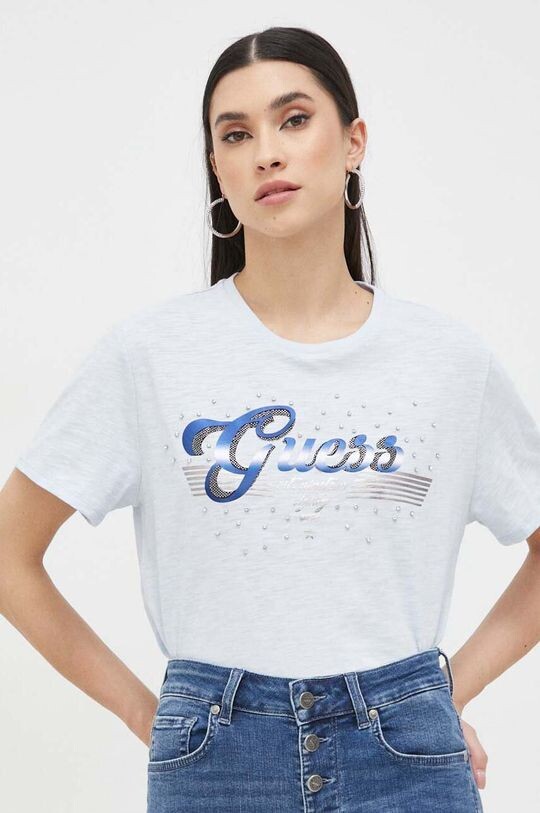

Хлопковая футболка Guess, синий