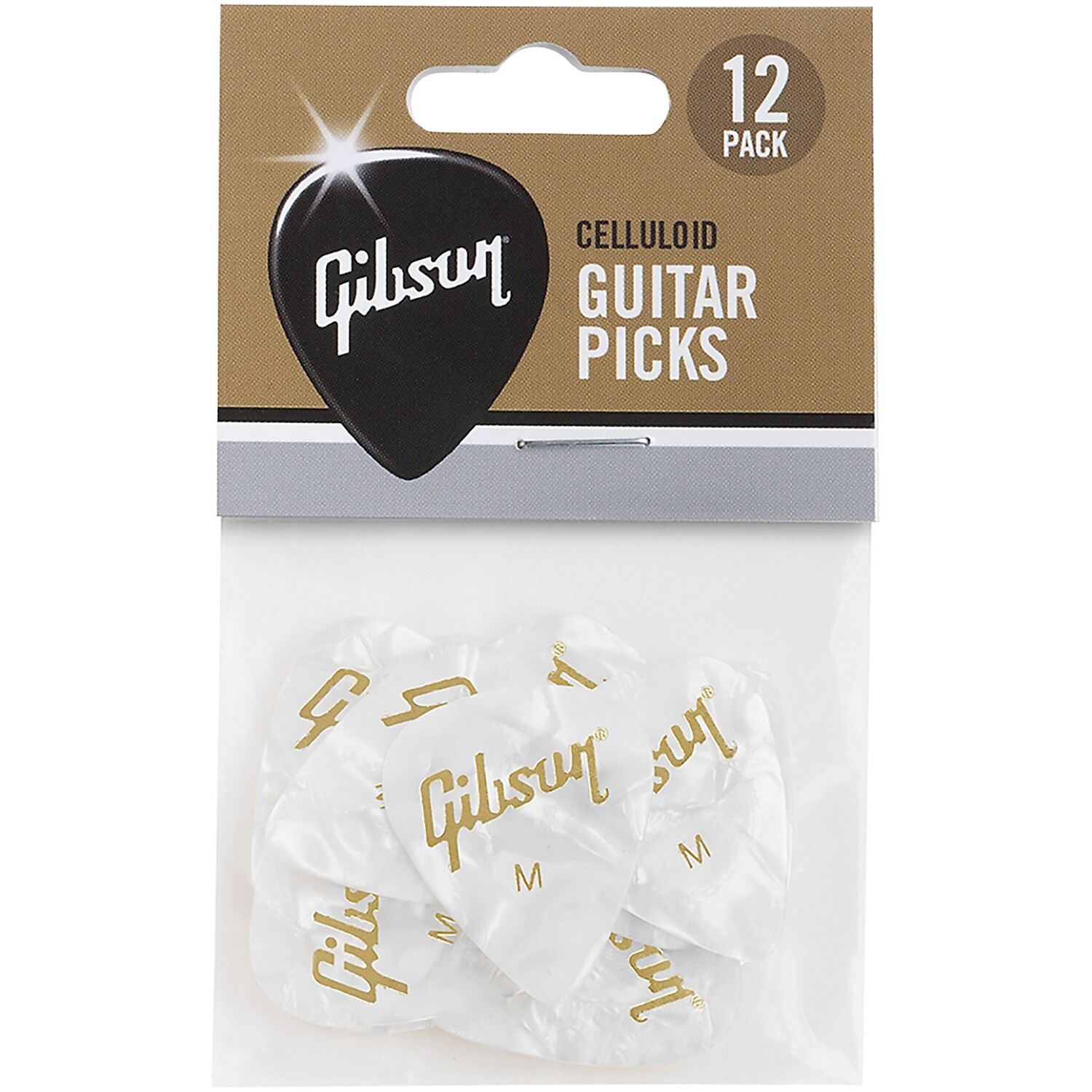 

Медиаторы Gibson Pearloid White, 12 шт., средний размер