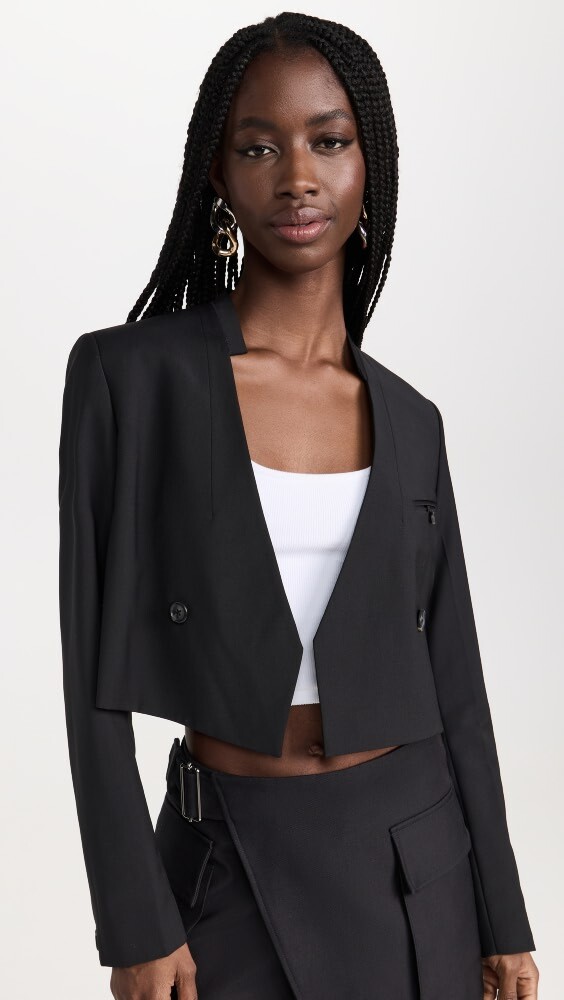 

Блейзер Helmut Lang Crop Wool, черный