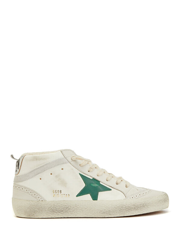

Бело-зеленые женские кожаные кроссовки mid star Golden Goose
