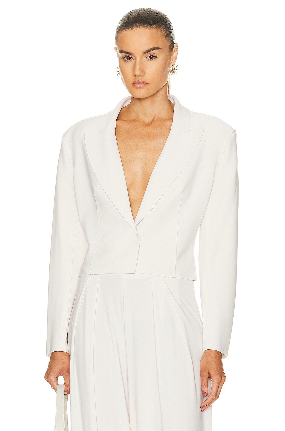 

Куртка Norma Kamali Cropped Single Breasted, цвет Bone