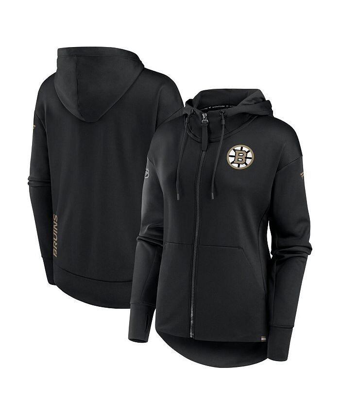 

Женская черная фирменная толстовка с молнией во всю длину Boston Bruins Authentic Pro Scuba Fanatics, черный