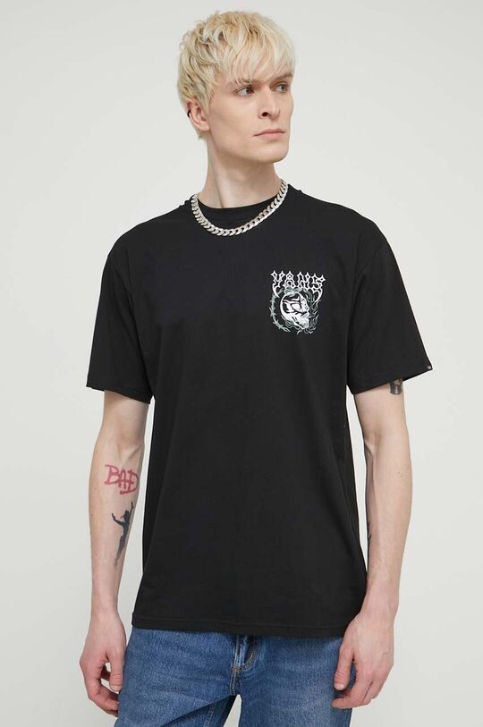 

Хлопковая футболка Vans, черный