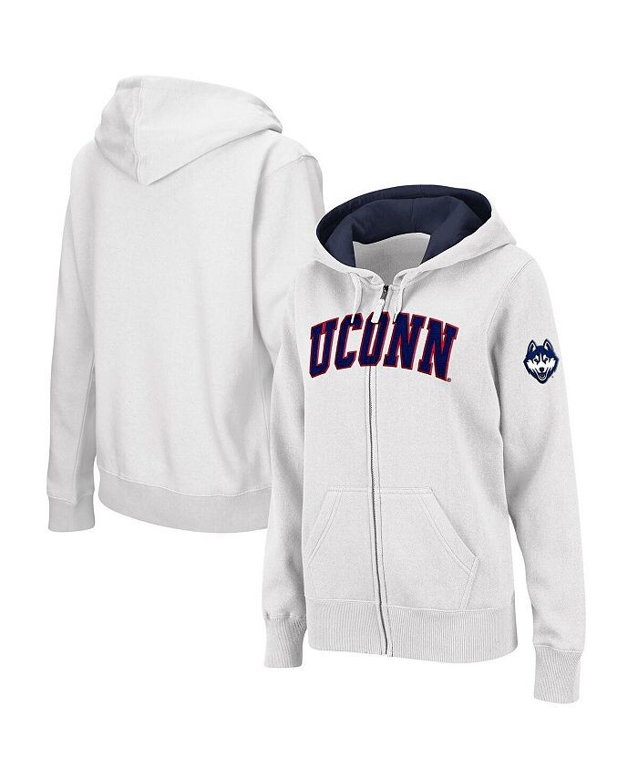 

Женская белая толстовка с молнией во всю длину UConn Huskies с арочным названием Colosseum, белый