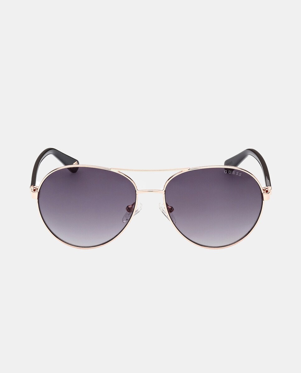 

Солнцезащитные очки-авиаторы унисекс с золотистым металлом Guess, золотой