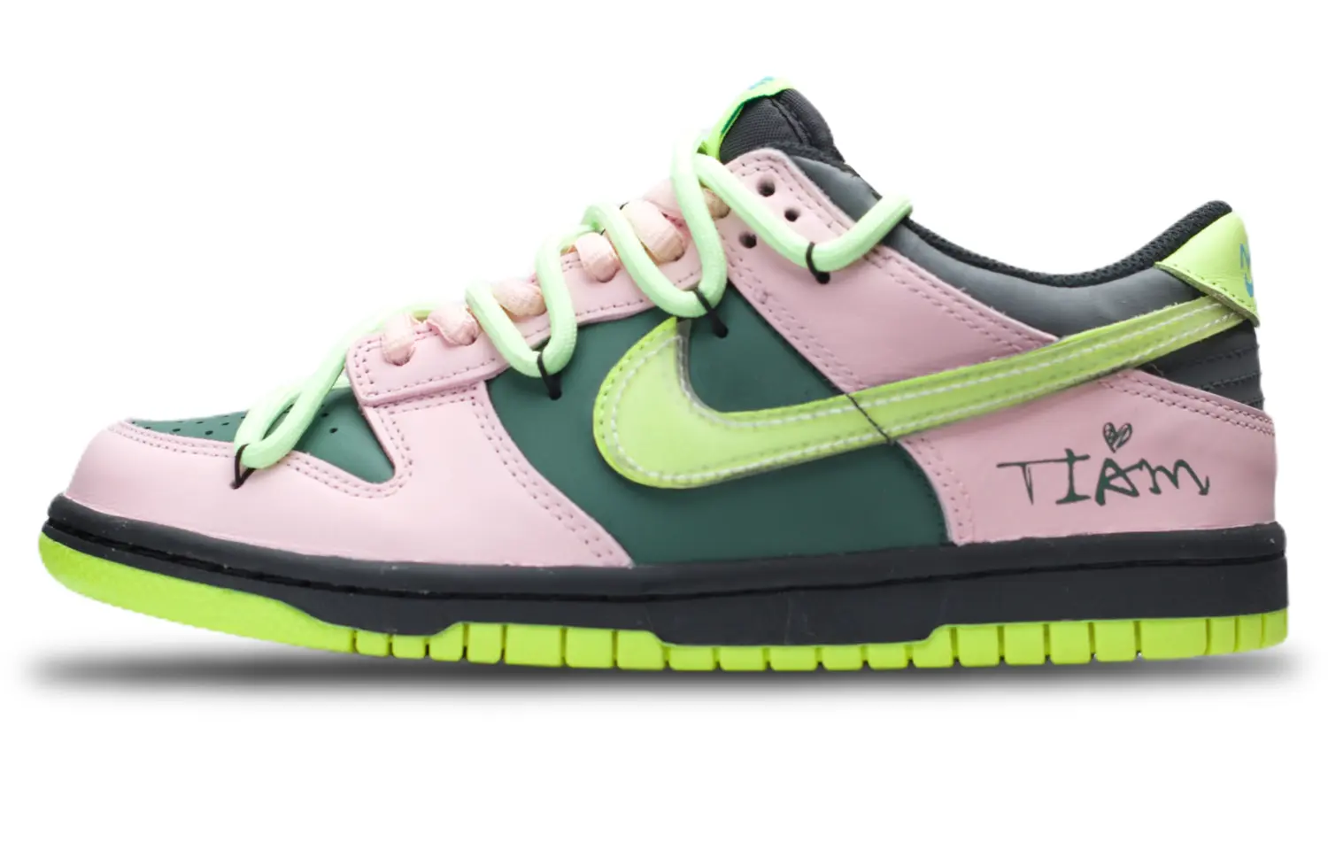

Кроссовки Nike Dunk Skateboarding Shoes Women's Low-top Pink/Green, розовый