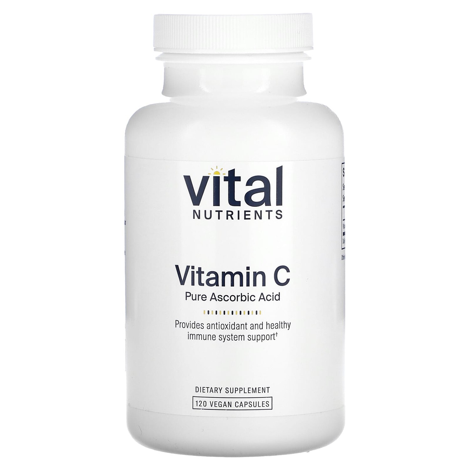 

Витамин C, 120 веганских капсул, Vital Nutrients
