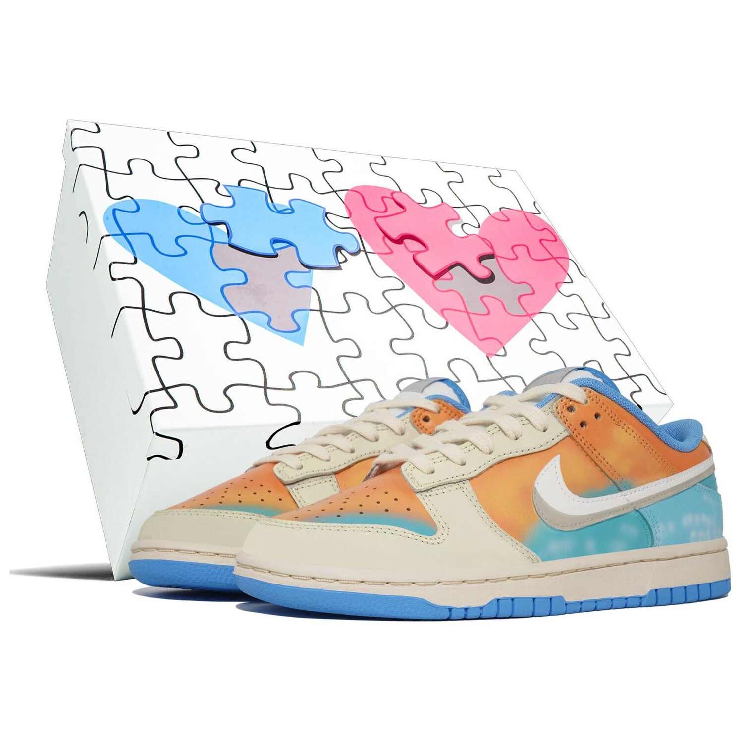 

Кроссовки Nike Dunk Skateboarding Shoes Unisex Low-top Orange/White, синий