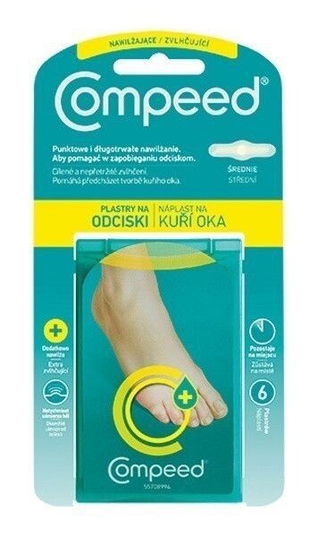 Пластыри от мозолей Compeed Plastry Na Odciski nawilżające, 6 шт пластыри блистерные extreme 6 шт compeed