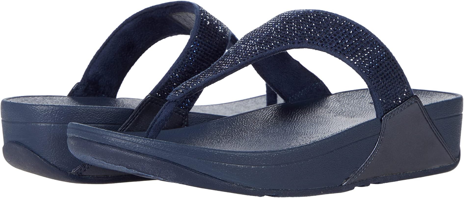 

Шлепанцы Lulu Crystal Embellished Toe-Post Sandals FitFlop, цвет Midnight Navy