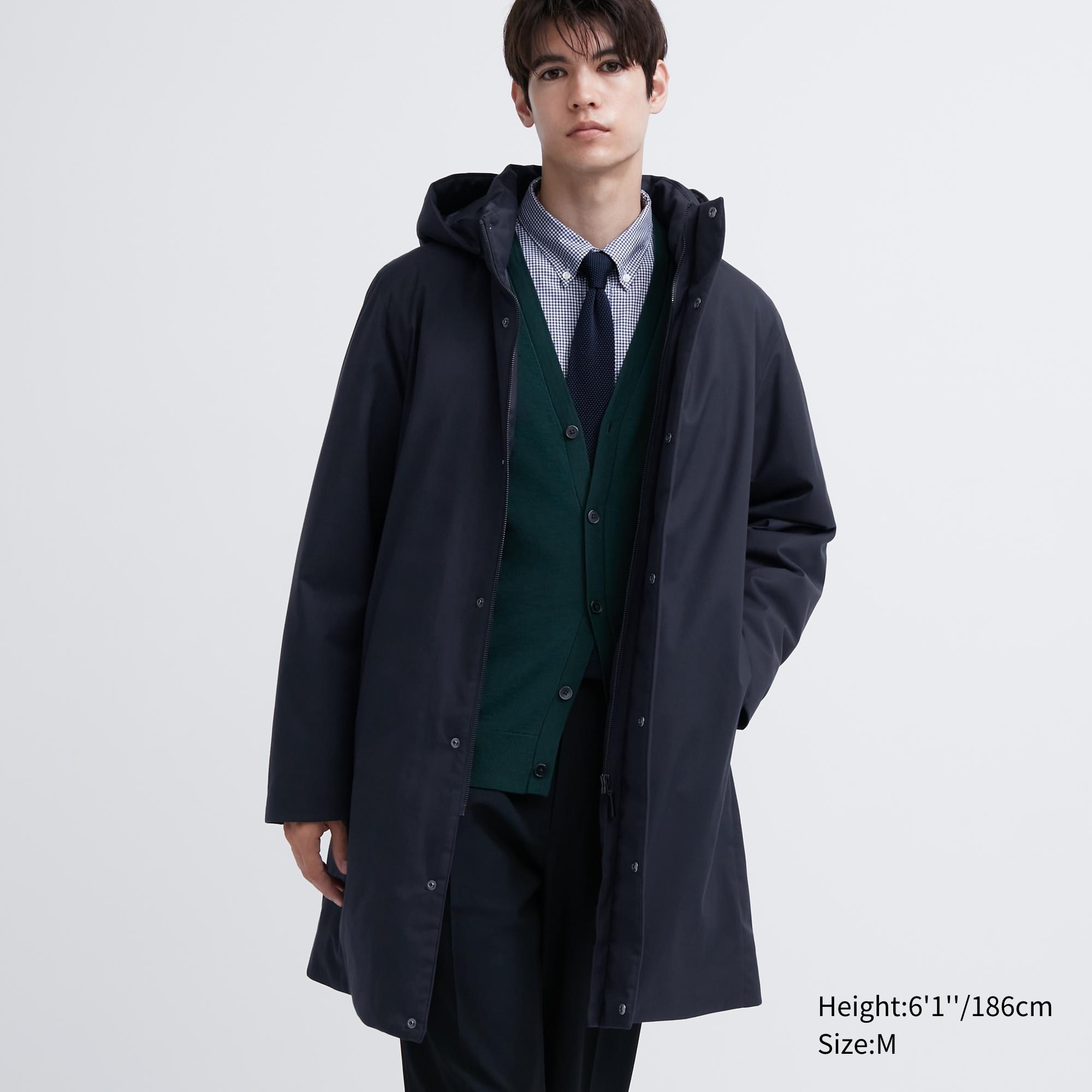 Гибридное пуховое пальто Uniqlo, темно-синий гибридное пуховье uniqlo темно зеленый