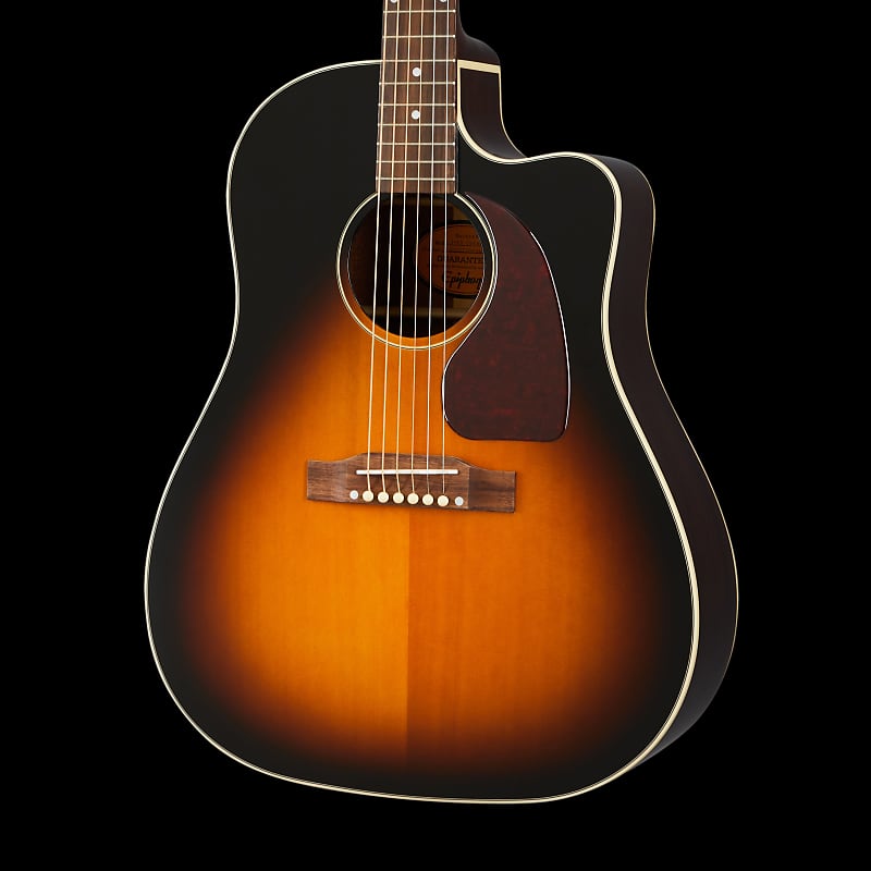 Акустическая гитара Epiphone J-45 EC All Solid Fishman Presys II Aged Vintage Sunburst Acoustic Electric Guitar