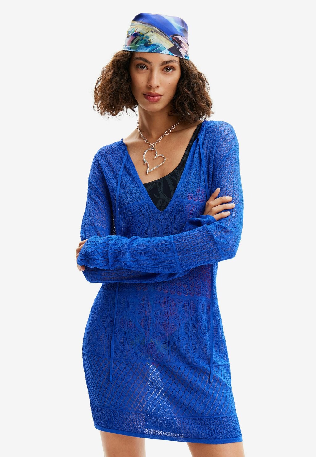 

Трикотажное платье SHORT OPENWORK Desigual, цвет blue