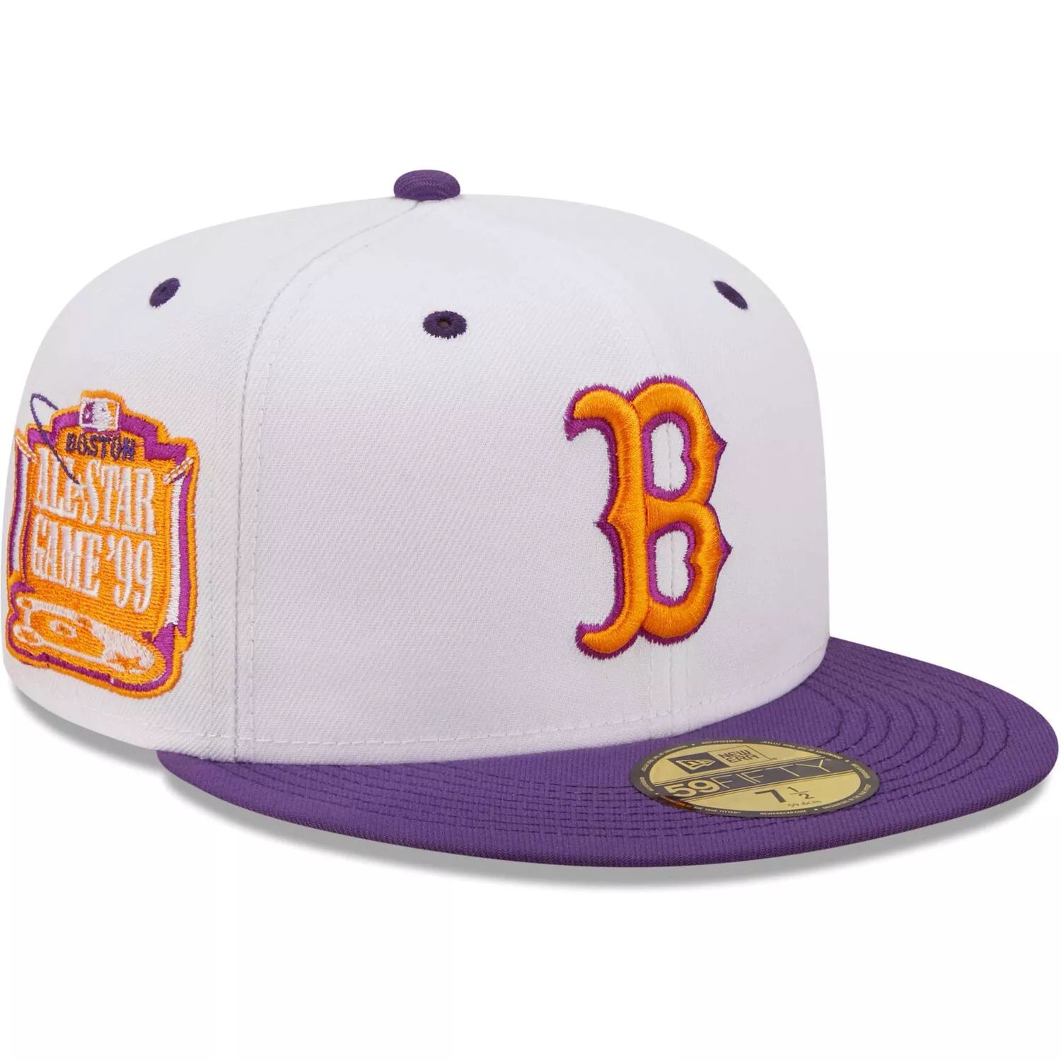 

Мужская облегающая шляпа New Era белого/фиолетового цвета Boston Red Sox 1999 MLB All-Star Game Grape Lolli 59FIFTY