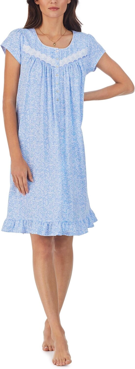 

Короткое платье с короткими рукавами Eileen West, цвет Peri Floral