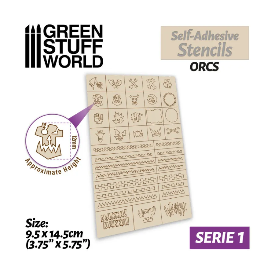 

Самоклеящиеся трафареты - Орки, Accessories - Tape, Stencils, Adhesives, & Masking (Green Stuff World)
