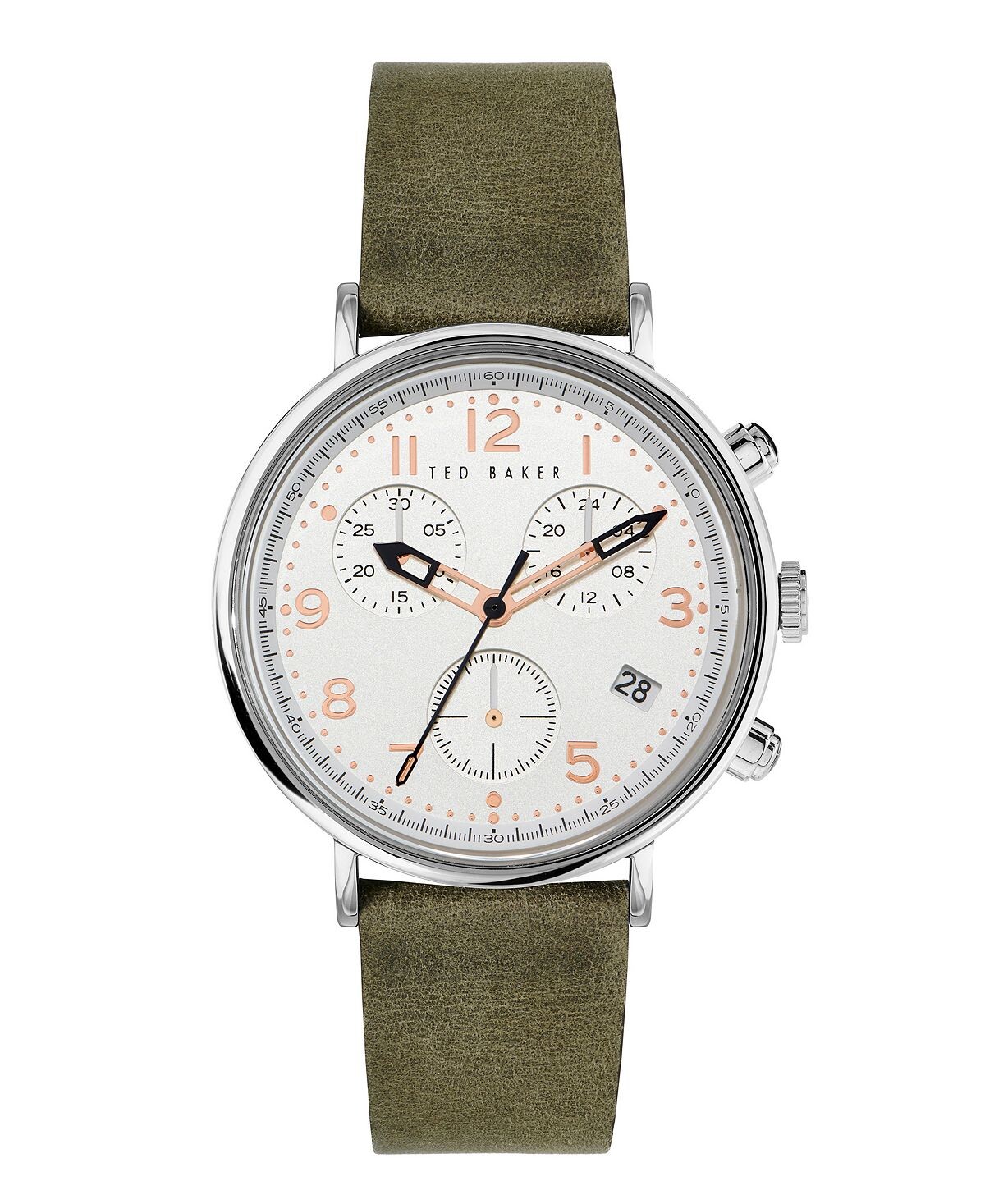 

Мужские часы Mimosaa Chrono с коричневым кожаным ремешком, 41 мм Ted Baker