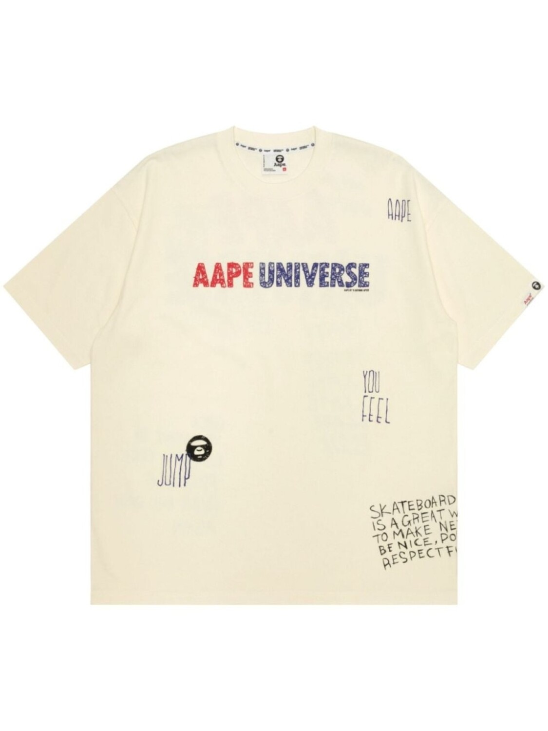 

Футболка Universe Logo AAPE BY *A BATHING APE, бежевый