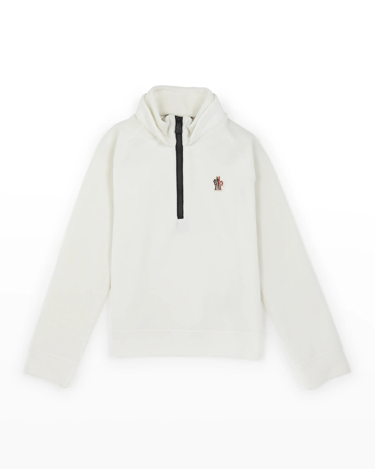 

Детская толстовка на молнии на четверть Moncler, цвет White