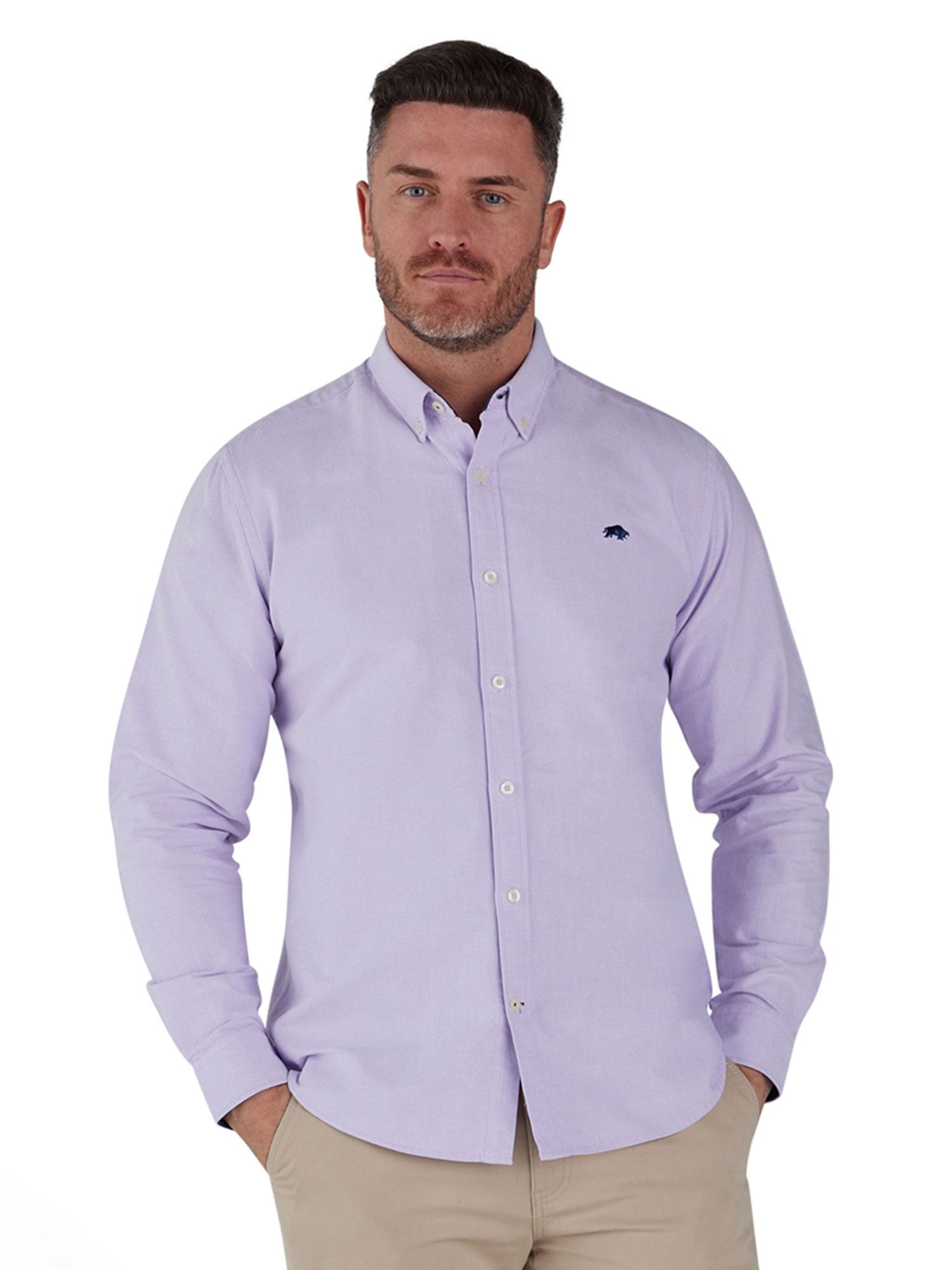 Классическая оксфордская рубашка Raging Bull, фиолетовый