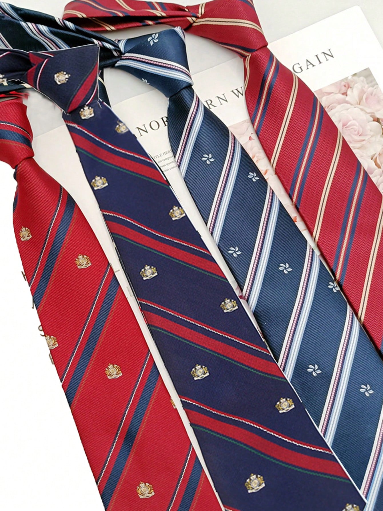 Полосатый галстук ручной работы с принтом короны для мужчин и женщин