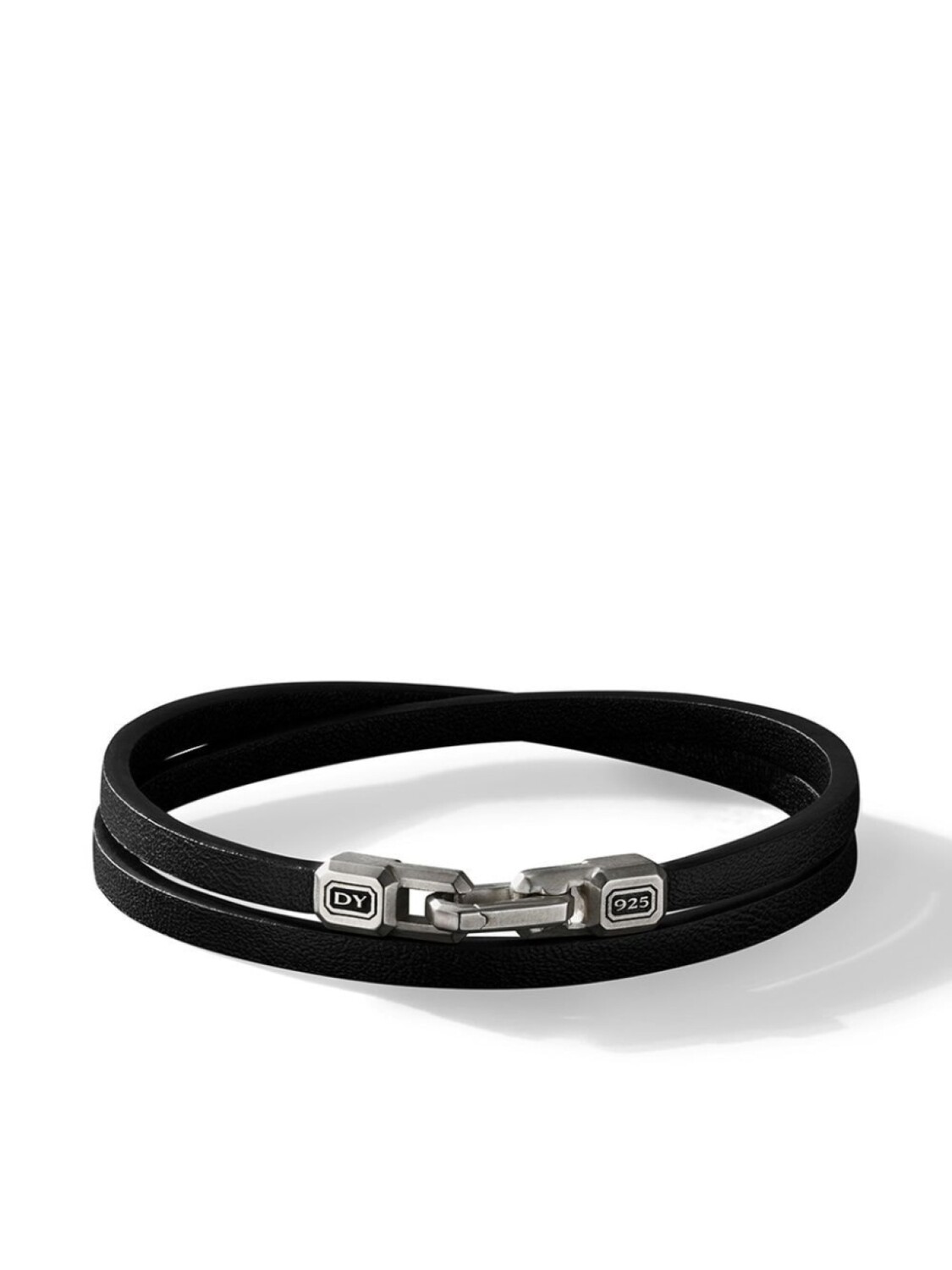 

Кожаный браслет Streamline Double Wrap David Yurman, серебряный
