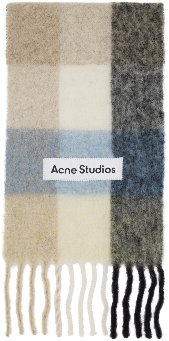

Синий шарф в клетку Acne Studios