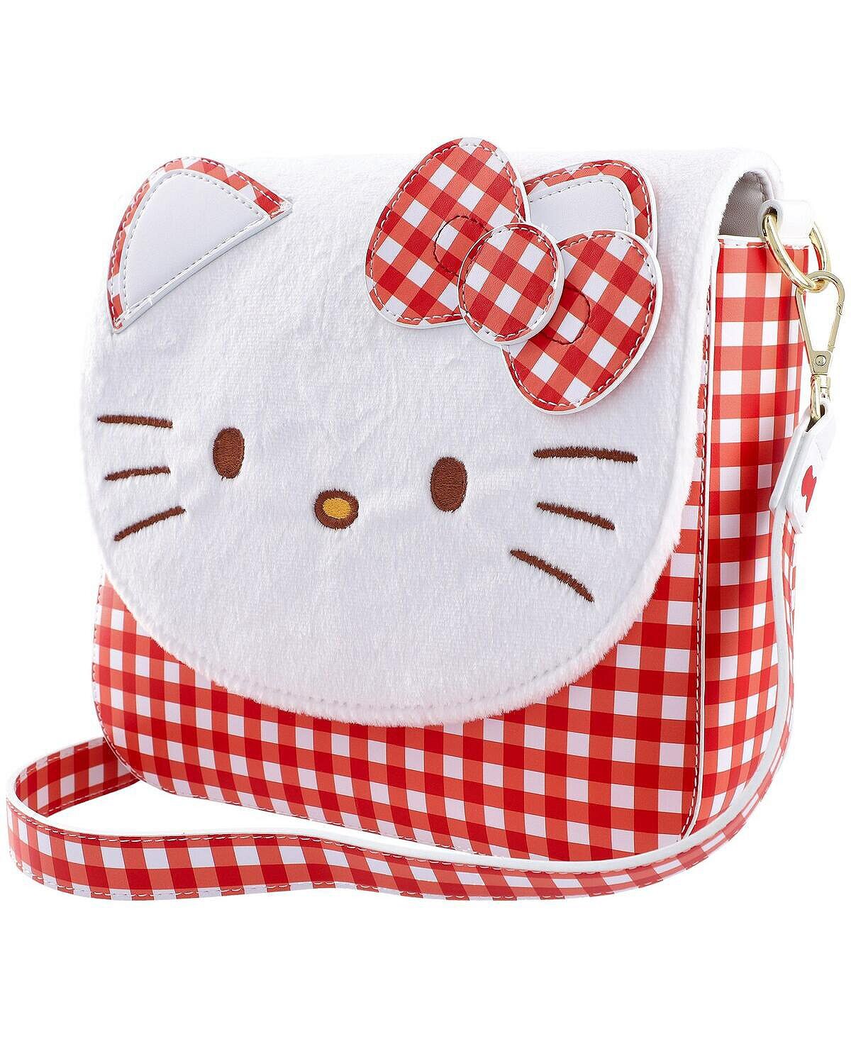 

Женская сумка через плечо Hello Kitty and Friends в клетку для косплея Loungefly, белый