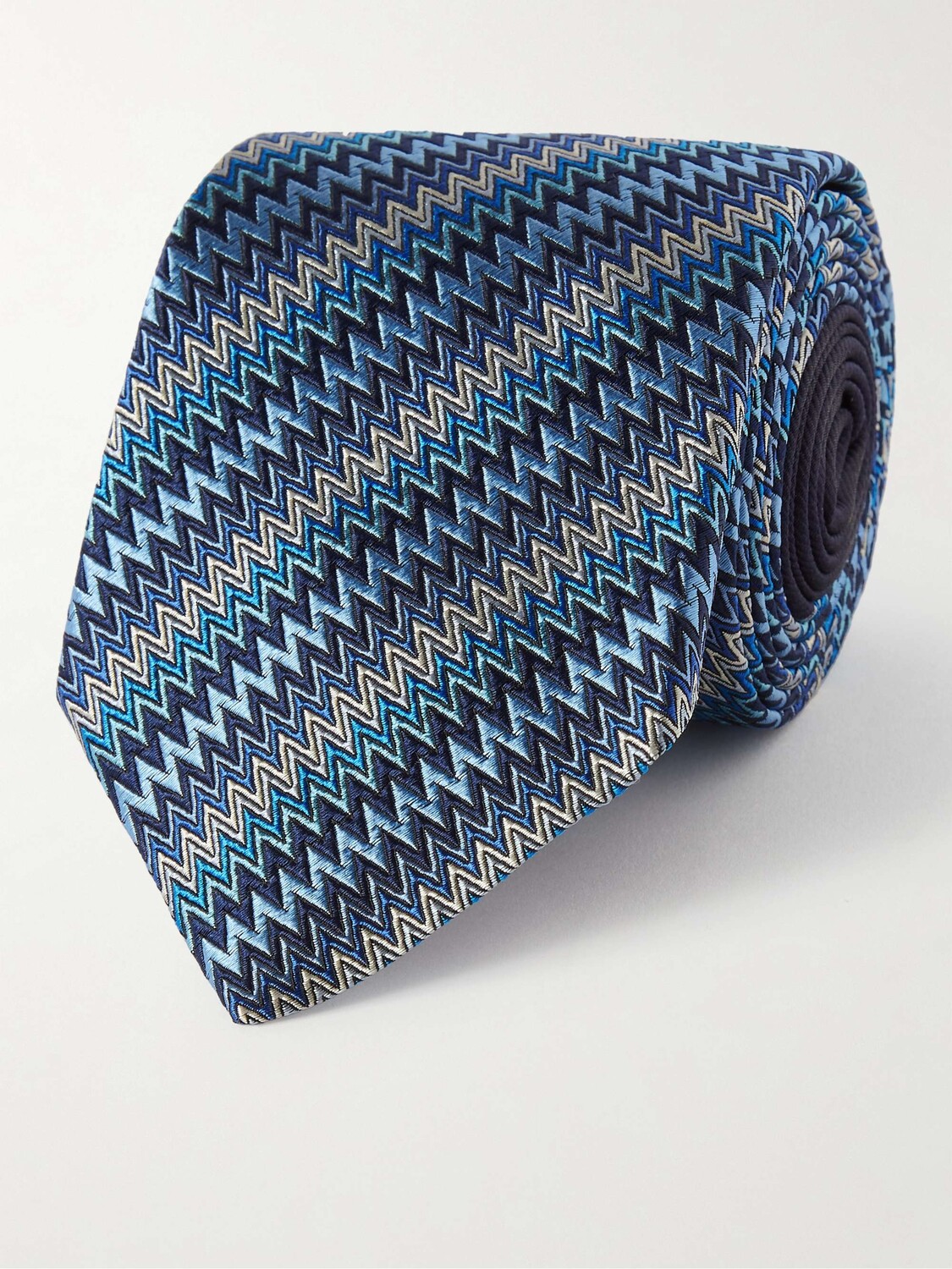 

Полосатый шелковый галстук 8,5 см MISSONI, синий
